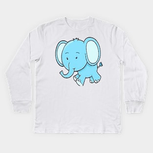 Blue Elephant 1 Kids Long Sleeve T-Shirt